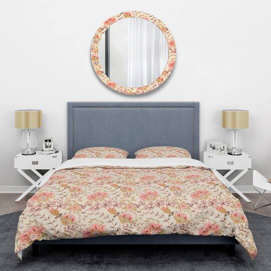 Designart 'Oriental Floral Paisley' Mid-Century Duvet Cover Set